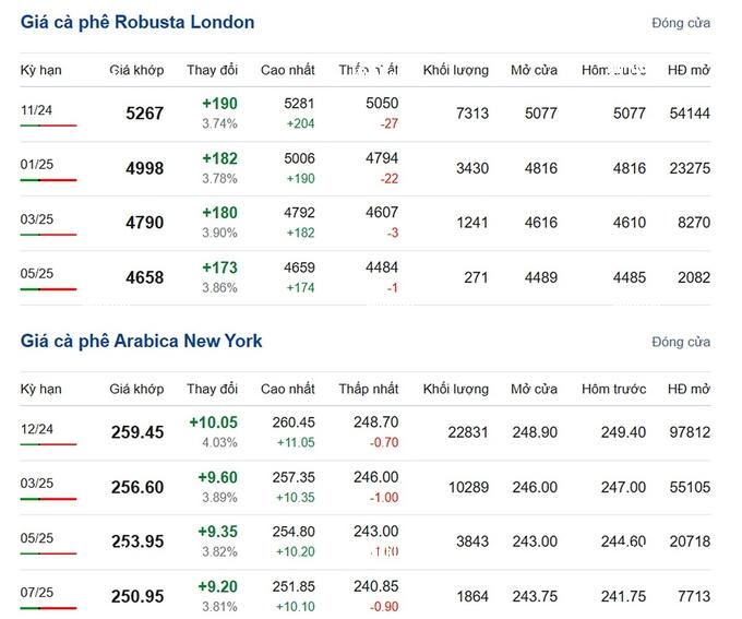 Coffee prices on 09/14/2024: The market rises sharply